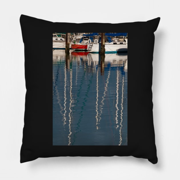 Evans Bay Marina Pillow by fotoWerner