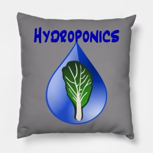 Hydroponics with water drop and lettuce leaf Pillow