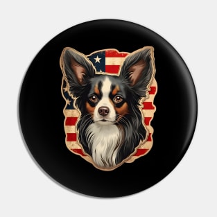 Papillon 4th of July Pin