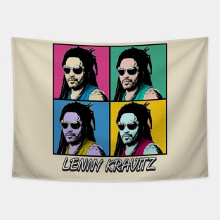 Lenny Kravitz 80s Pop Art Style Tapestry