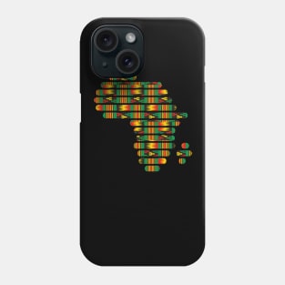 Kente, Africa Map with Stripes, Ghana Pattern Phone Case