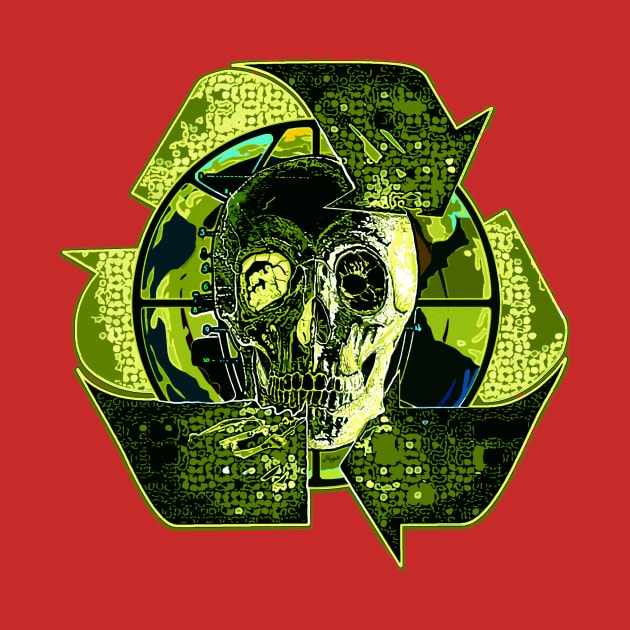 Recycle or Die Skull by Mudge