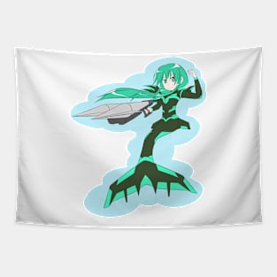 Speargun Mermaid (deep green) Tapestry