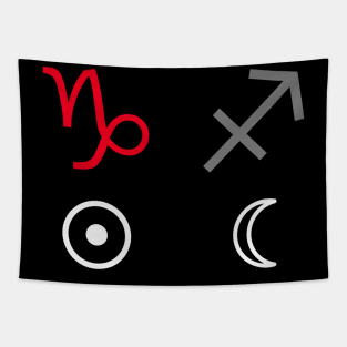 Capricorn Sun Sagittarius Moon Zodiac Sign Tapestry