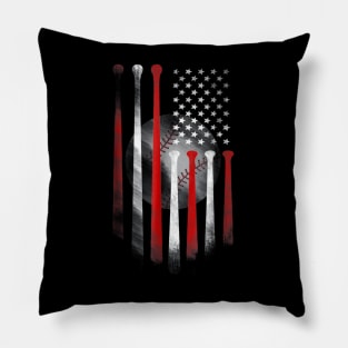 American Flag Vintage Baseball Pillow