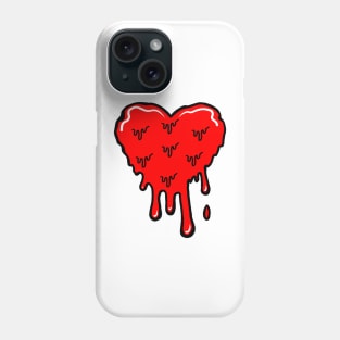 Red Melting Acid Heart Phone Case