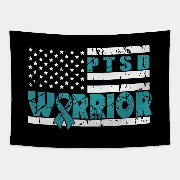 Veteran  Post-traumatic stress disorder (PTSD) Warrior Tapestry by jonathanptk