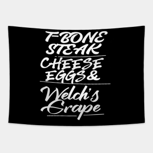 T-Bone Steak, Cheese Eggs, Welch's Grape Tapestry