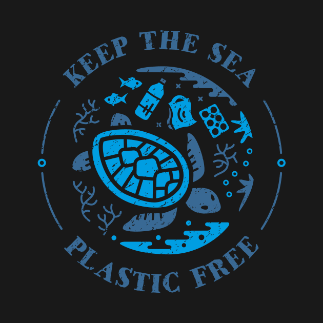 Keep the Sea Plastic Free Underwater Scene by bangtees