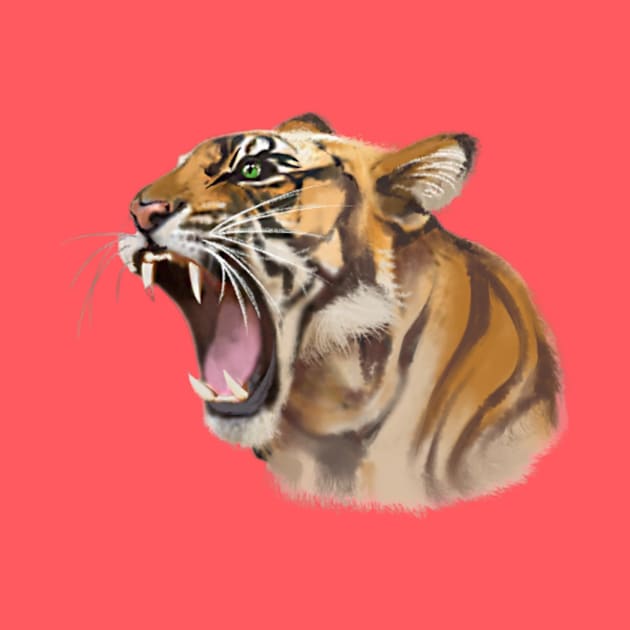 Roaring Tiger Face by Graffix