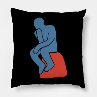 Rodin - The Thinker (cartoonish minimal version) Pillow