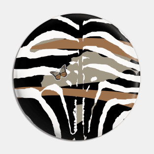 Abstract Black and White Simple Pattern geometry zebra Pin
