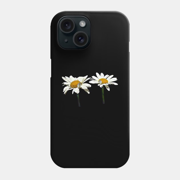 Daisies - Two White Daisies Waving Phone Case by SusanSavad