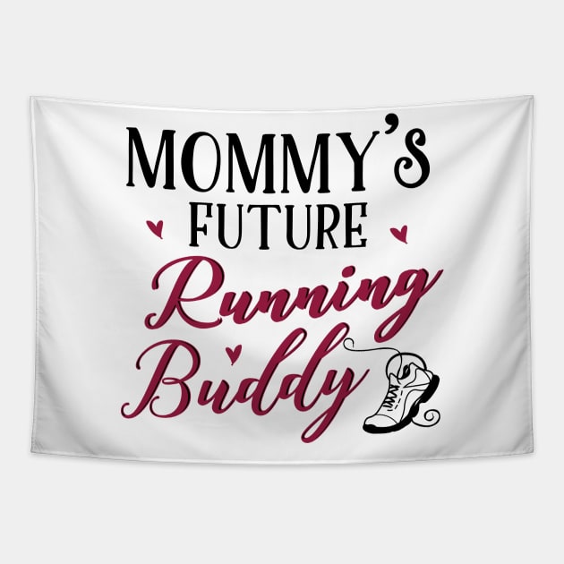 Running Mom and Baby Matching T-shirts Gift Tapestry by KsuAnn