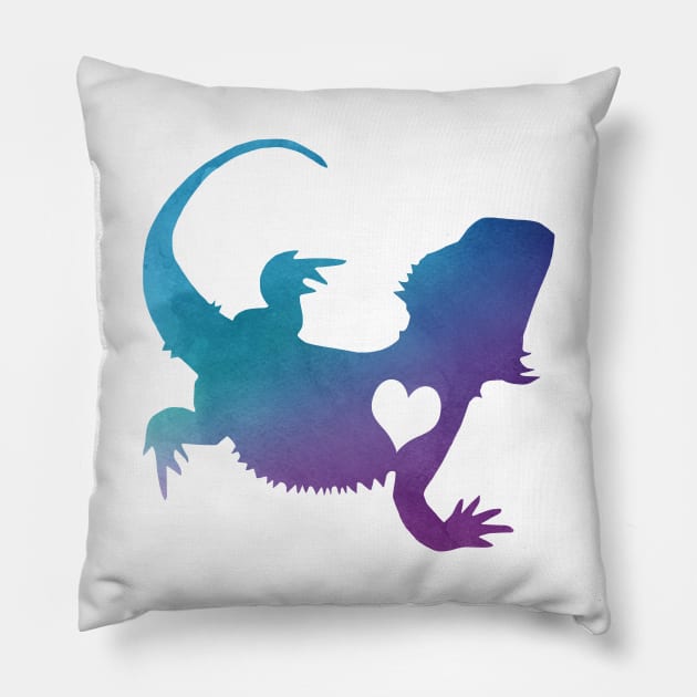 Adore Bearded Dragons Pillow by Psitta