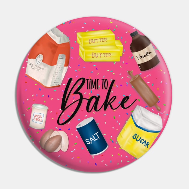 Time To Bake Pin by Created By EJF