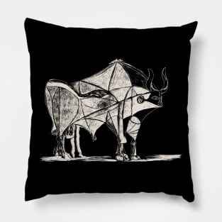 Picasso's Bull Black Pillow