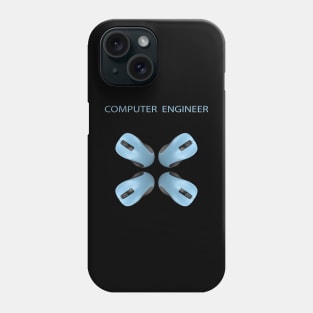 Computer engineer text and mouse image Phone Case