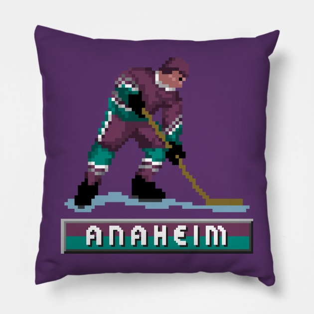 Retro Anaheim Hockey Pillow by clarkehall