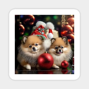 CHRISTMAS DOGS: pomeranian special christmas edition Magnet