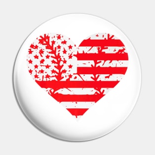 4th Of July Baseball American Flag Hearts Women Men Premium Pin