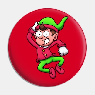 Happy Christmas Elf Pin