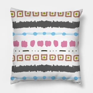 Geometric shapes and forms on a white background of various shapes. Handmade drawn various shapes and doodle prints and pattern design. Pillow