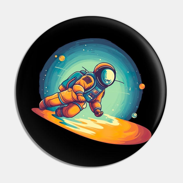 Exploring the Cosmos - Astronaut Space Exploration Pin by PlutoOrigins