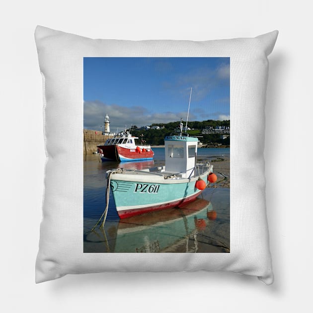 St Ives, Cornwall Pillow by Chris Petty