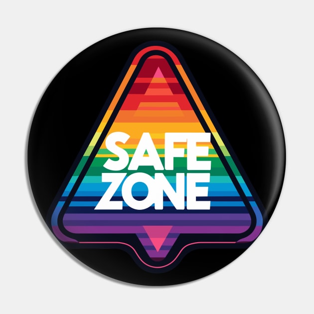 Triangle LGBT Safe zone Rainbow Pin by TomFrontierArt