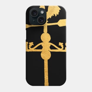 Gold weather vane wind compass Phone Case