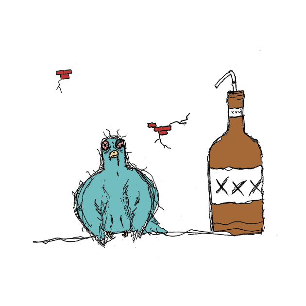 Drunk Pigeon by LK_TK_DESIGNS