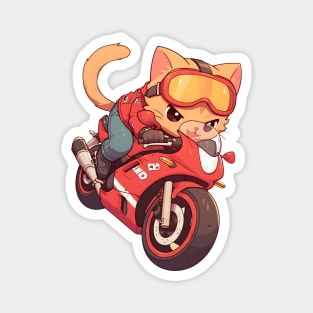 Cool cat riding motorbike Magnet