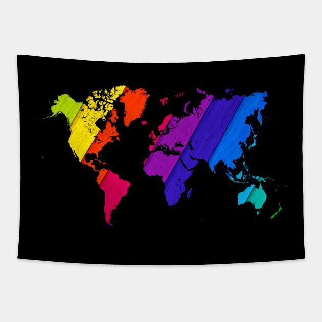 world map rainbow #love Tapestry by JBJart