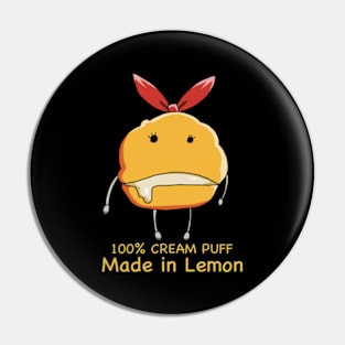 Mashle Anime 100% Made in Lemon Irvine Cream Puff Plush Lucky Charm given to Mash Burnedead in episode 8 Yellow Text Pin