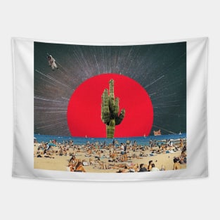 A cactus in the middle of the ocean - Artwork Tapestry