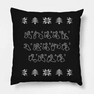 Auslan Merry Christmas (Ugly sweater) Pillow