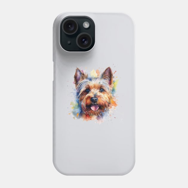 Yorkie Yorkshire Terrier Bright Watercolor Painting Phone Case by nonbeenarydesigns