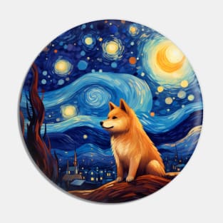 Puppy Shiba Inu Night Pin