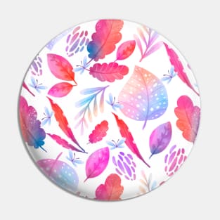 Hand Painted Leaves Artwork Pin