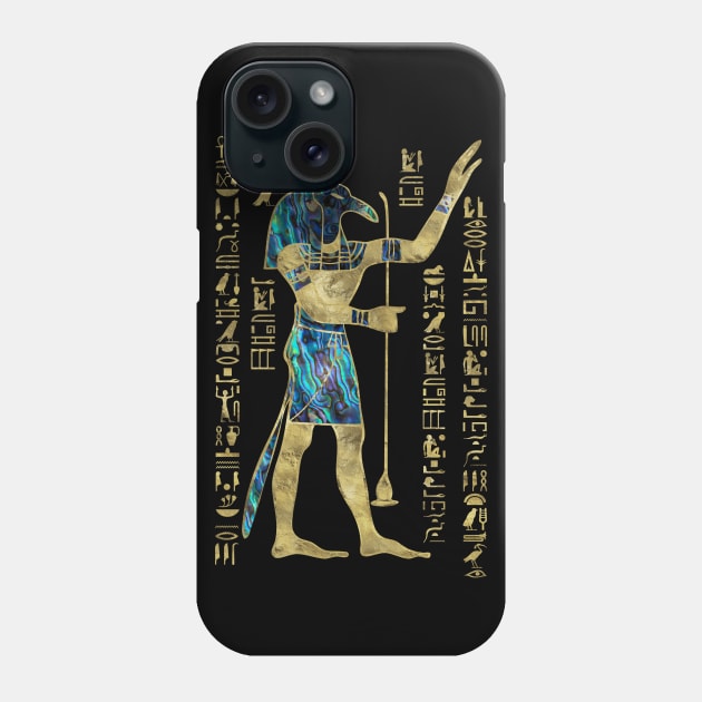 Egyptian Seth  Ornament Gold and Abalone Phone Case by Nartissima