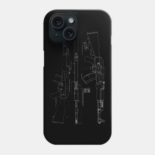 AK-47 Diagram (white) Phone Case