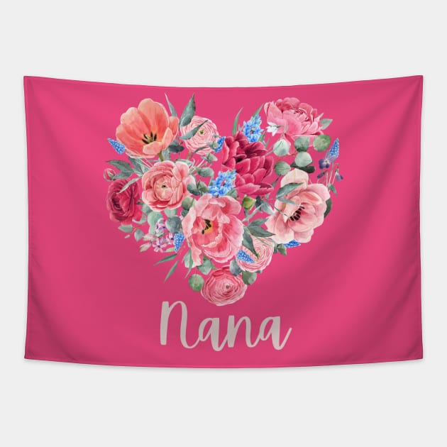 Floral Heart NANA Tapestry by RevolutionOnYou