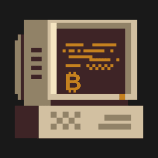 Bitcoin Old School Computer T-Shirt