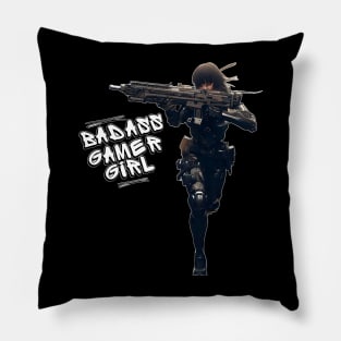 Cyberpunk Badass Gamer Sniper Girl Pillow