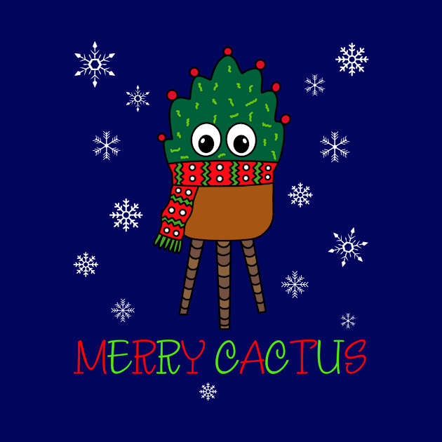 Merry Cactus - Christmas Cactus With Scarf by DreamCactus