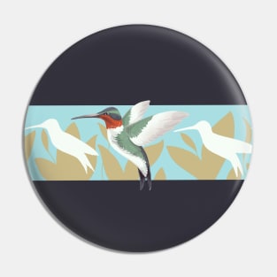 Humming bird flying Pin