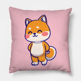 Cute Shiba Inu Dog Shy Cartoon Pillow