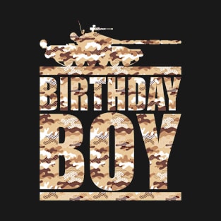 Birthday Boy Army Party Shirt Military Party Outfit Kid Camo T-Shirt