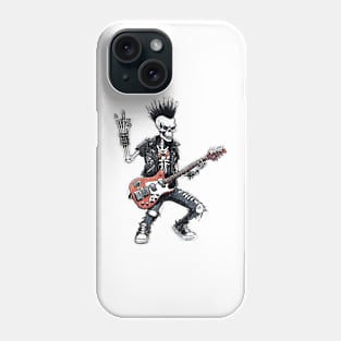 Punk Rock Skeleton Guitar Shredder Phone Case